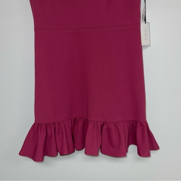 1. State Ruffle-Hem Dress Size 4 US Berry Charm Red Pink Spaghetti-Strap NWT - Picture 5 of 11